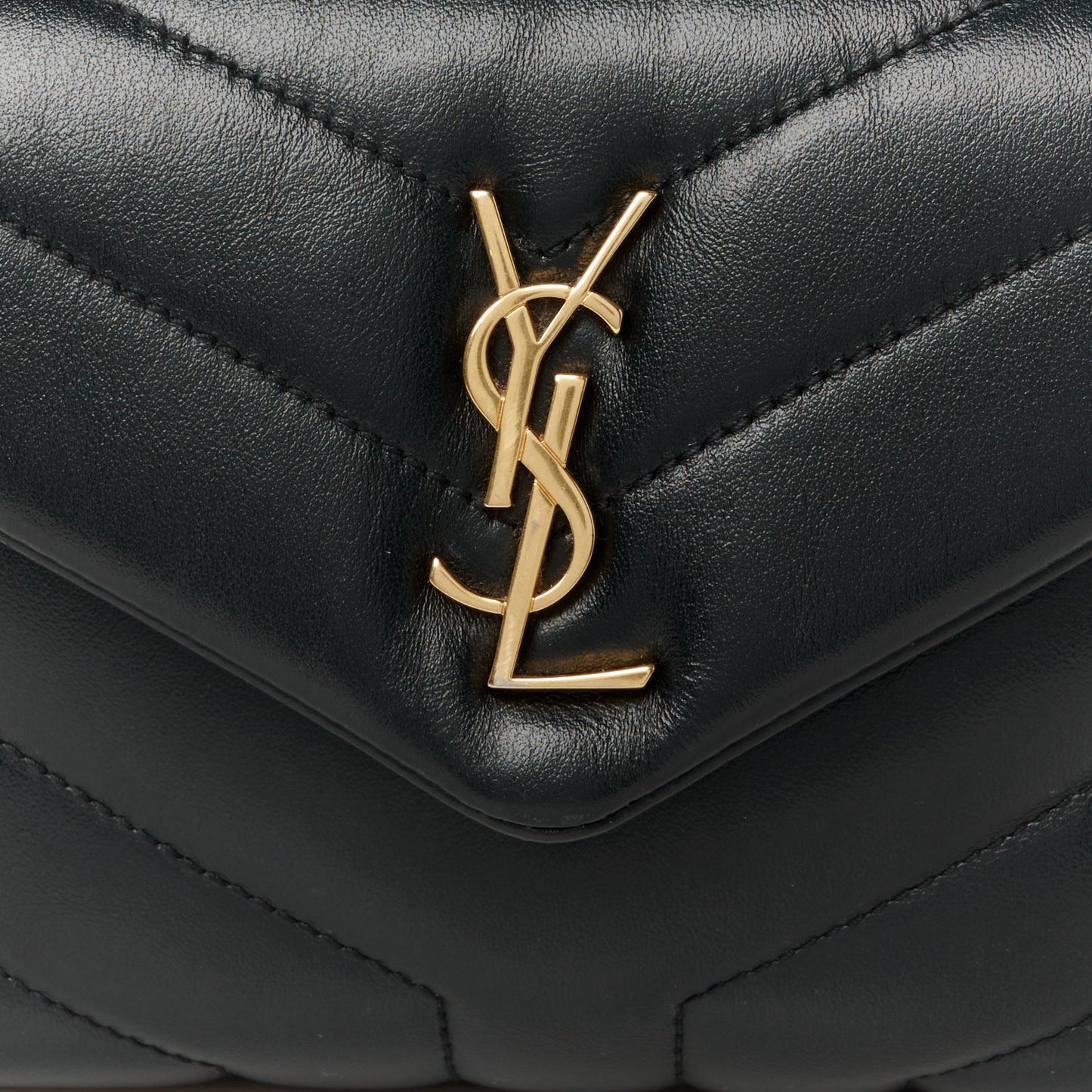 Calfskin Y Quilted Monogram Toy Loulou Crossbody Bag Black