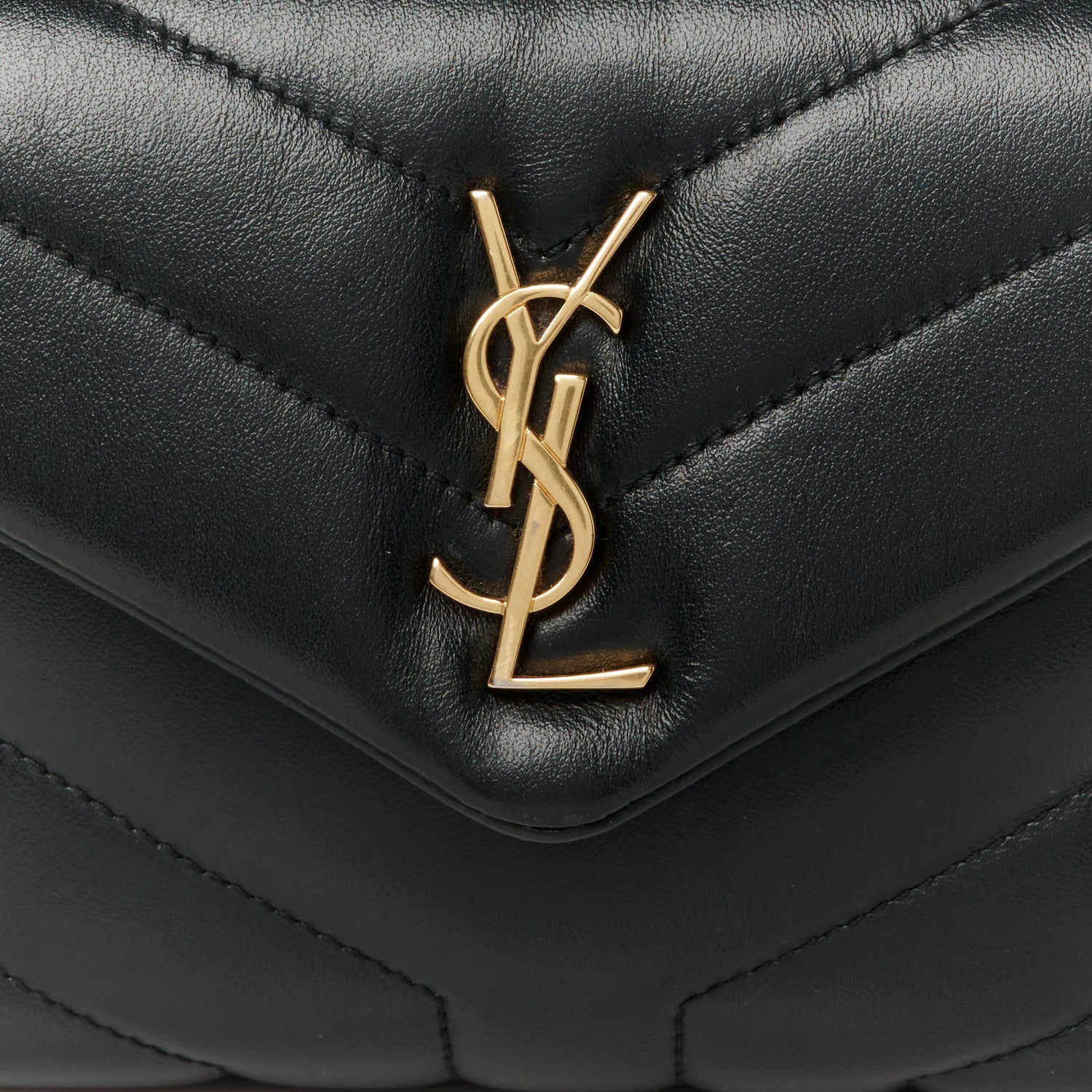 Saint Laurent Calfskin Y Quilted Monogram Toy Loulou Crossbody Bag Black 9 of 12