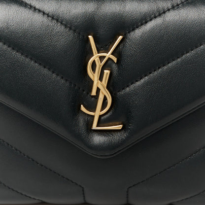 Saint Laurent Calfskin Y Quilted Monogram Toy Loulou Crossbody Bag Black 9 of 12
