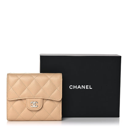 Chanel Caviar Quilted Compact Flap Wallet Beige 9 of 9