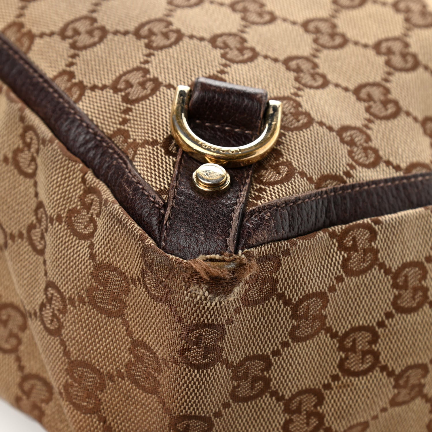 Gucci Monogram Large Abbey Tote Dark Brown 14 of 19