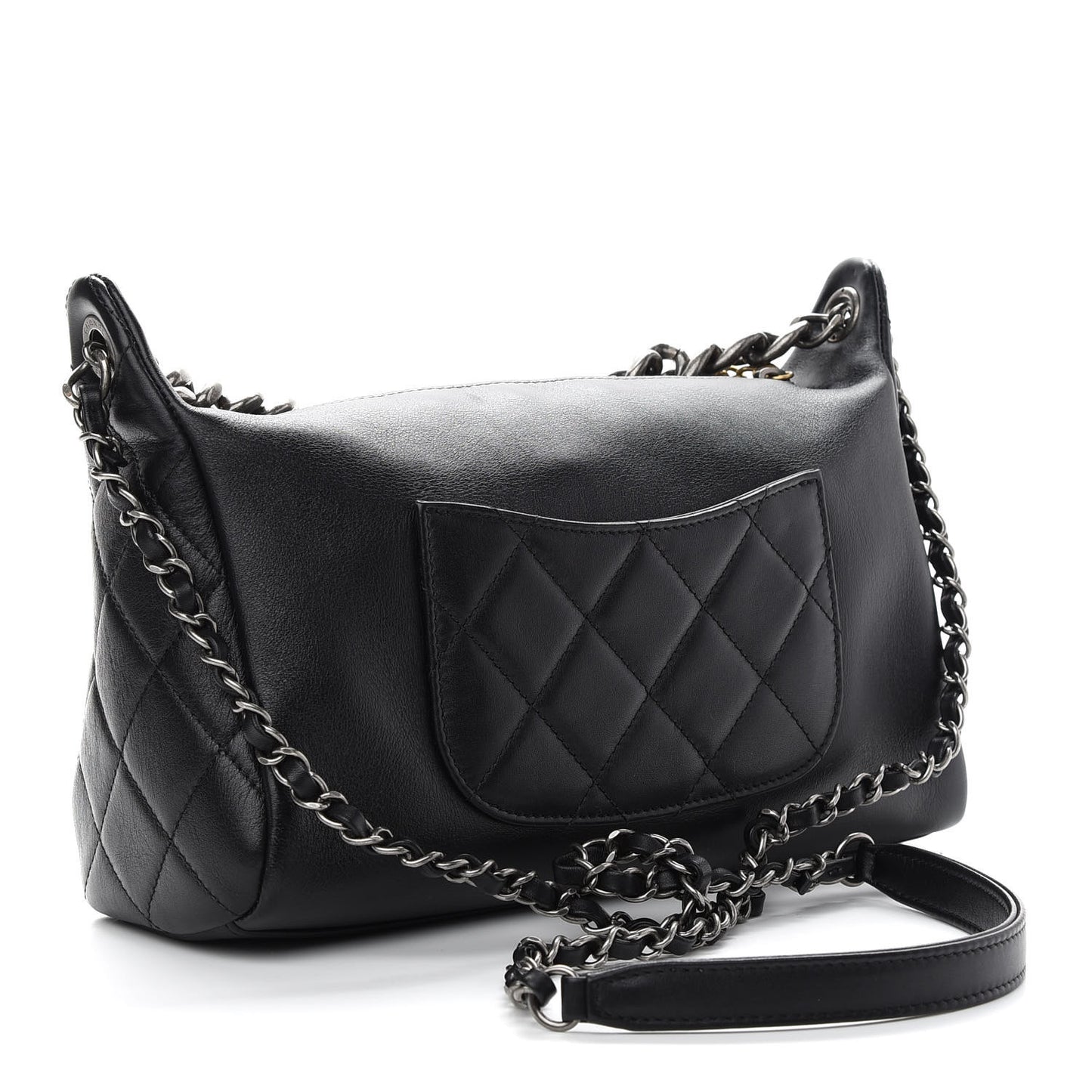 Calfskin Chain 20s Signature Hobo Black