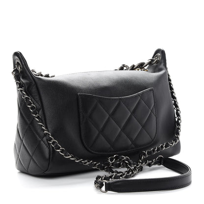Chanel Calfskin Chain 20s Signature Hobo Black 3 of 9