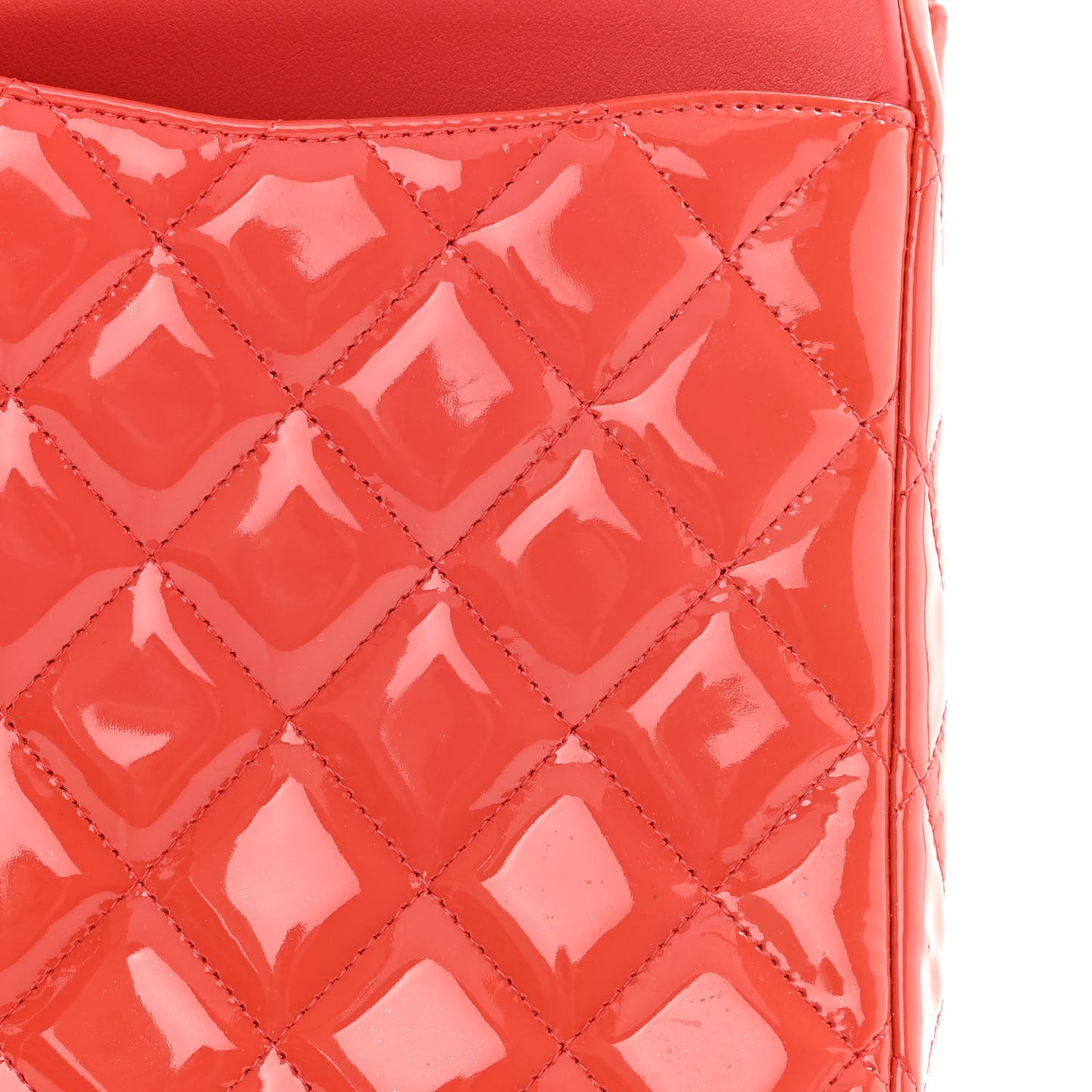 Patent Quilted Maxi Double Flap Coral