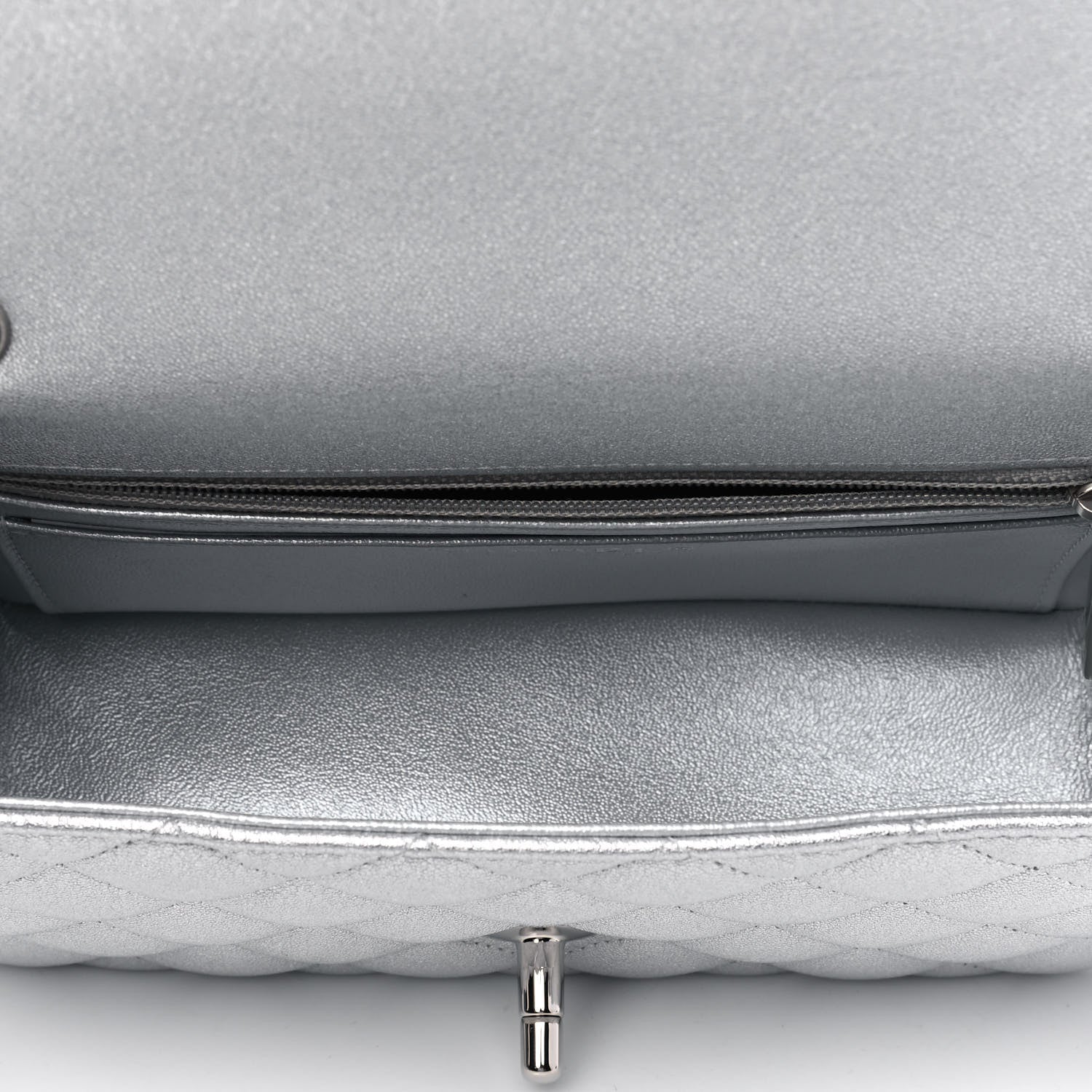 Chanel Metallic Lambskin Quilted Mini Rectangular Flap Silver 4 of 4
