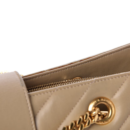Saint Laurent Lambskin Matelasse Chevron Monogram Shopping Bag Dark Beige 12 of 13