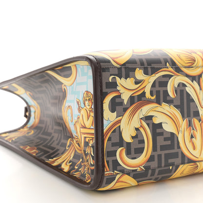 Fendi X VERSACE Calfskin Plexiglass Fendace FF Baroque Print Medium Fendi Sunshine Shopper Tote Gold Multicolor 9 of 11