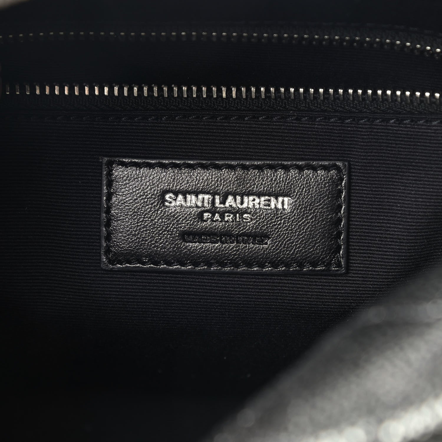Saint Laurent Metallic Grain De Poudre Y Quilted Monogram Small Loulou Bowling Bag Gun Metal 8 of 9