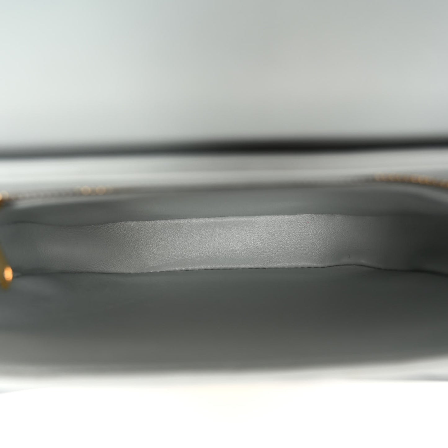 Shiny Calfskin Besace Clea Triomphe Blue Gray