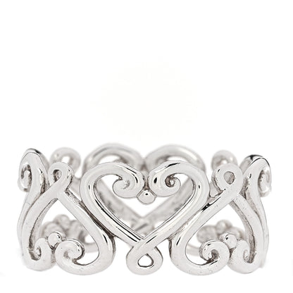 Tiffany Sterling Silver Paloma Picasso Venezia Goldoni Heart Band Ring 57 8 1 of 4