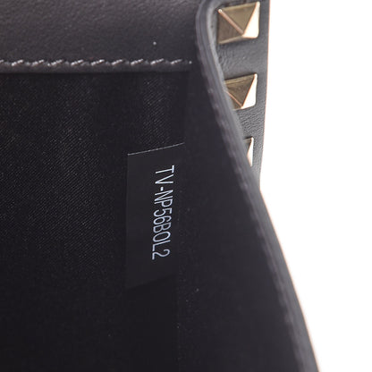 Valentino Garavani Vitello Large Rockstud Envelope Clutch Black 7 of 8