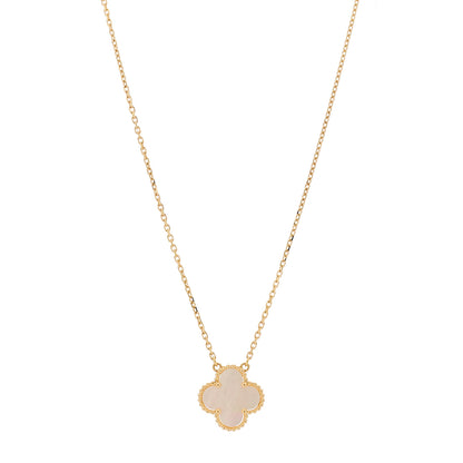 Van Cleef & Arpels 18K Yellow Gold Mother of Pearl Vintage Alhambra Pendant Necklace 1 of 4