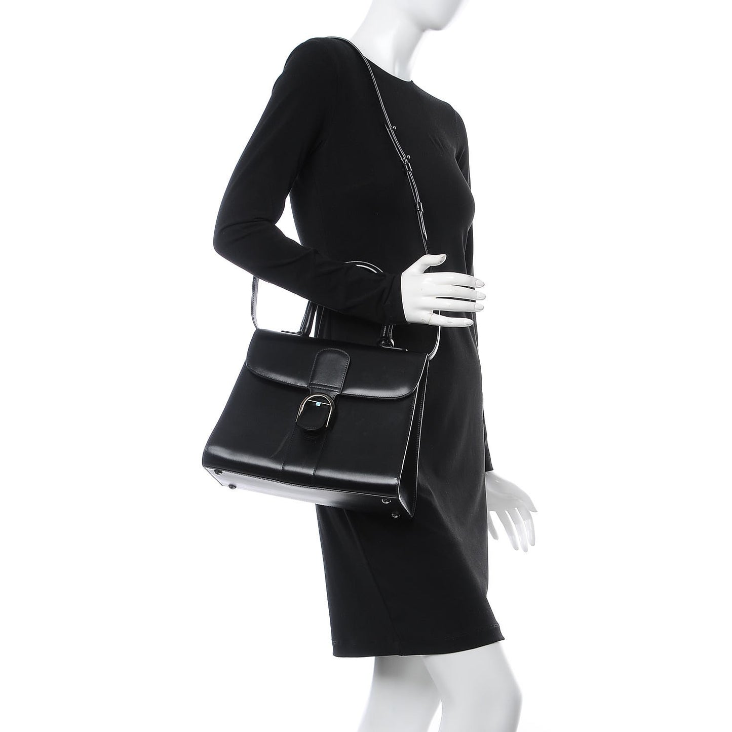 Box Calfskin MM Brillant Satchel Black