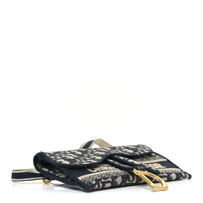Christian Dior Oblique Slim Saddle Pouch Blue 4 of 12