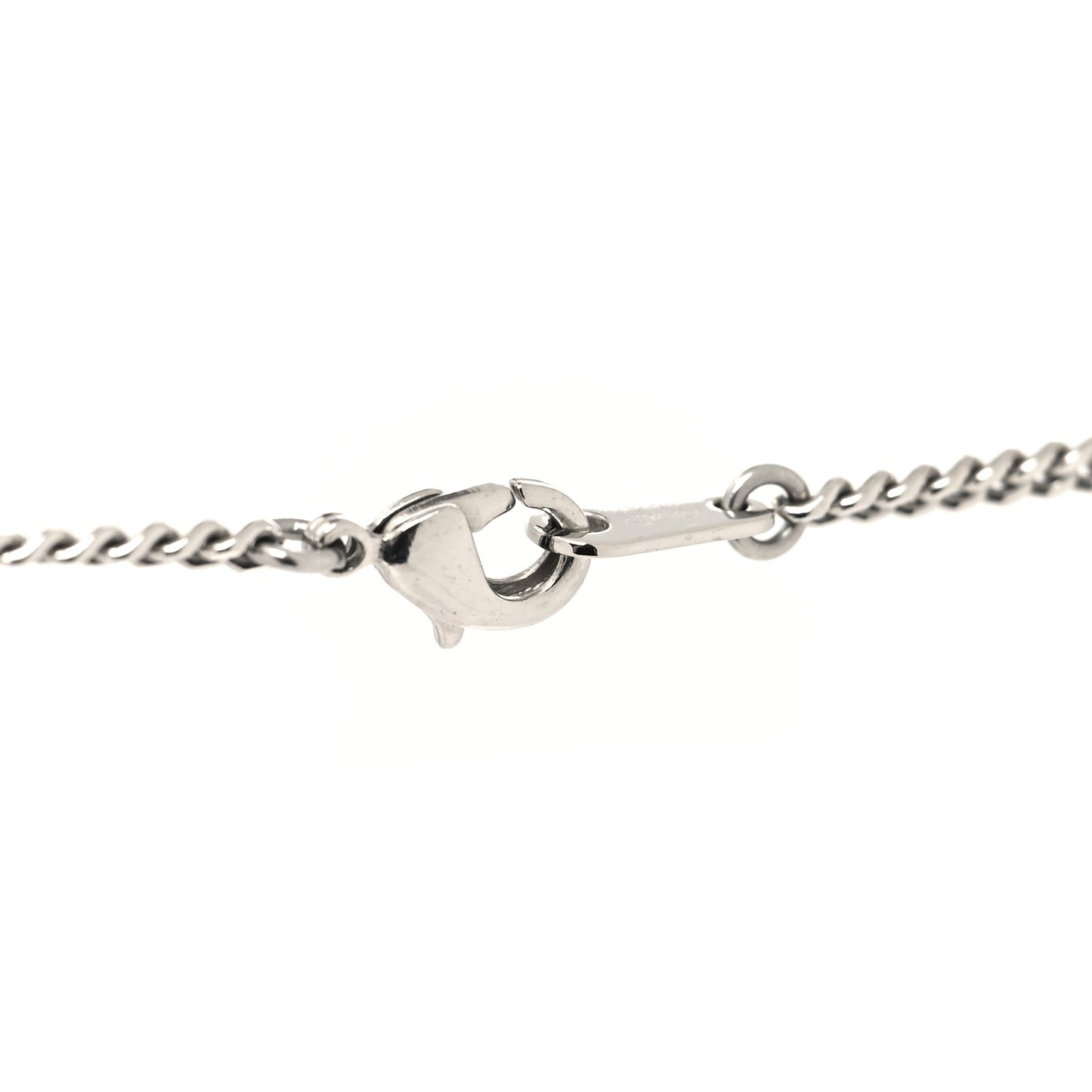 Monogram Chain Shades Locket Pendant Necklace Silver