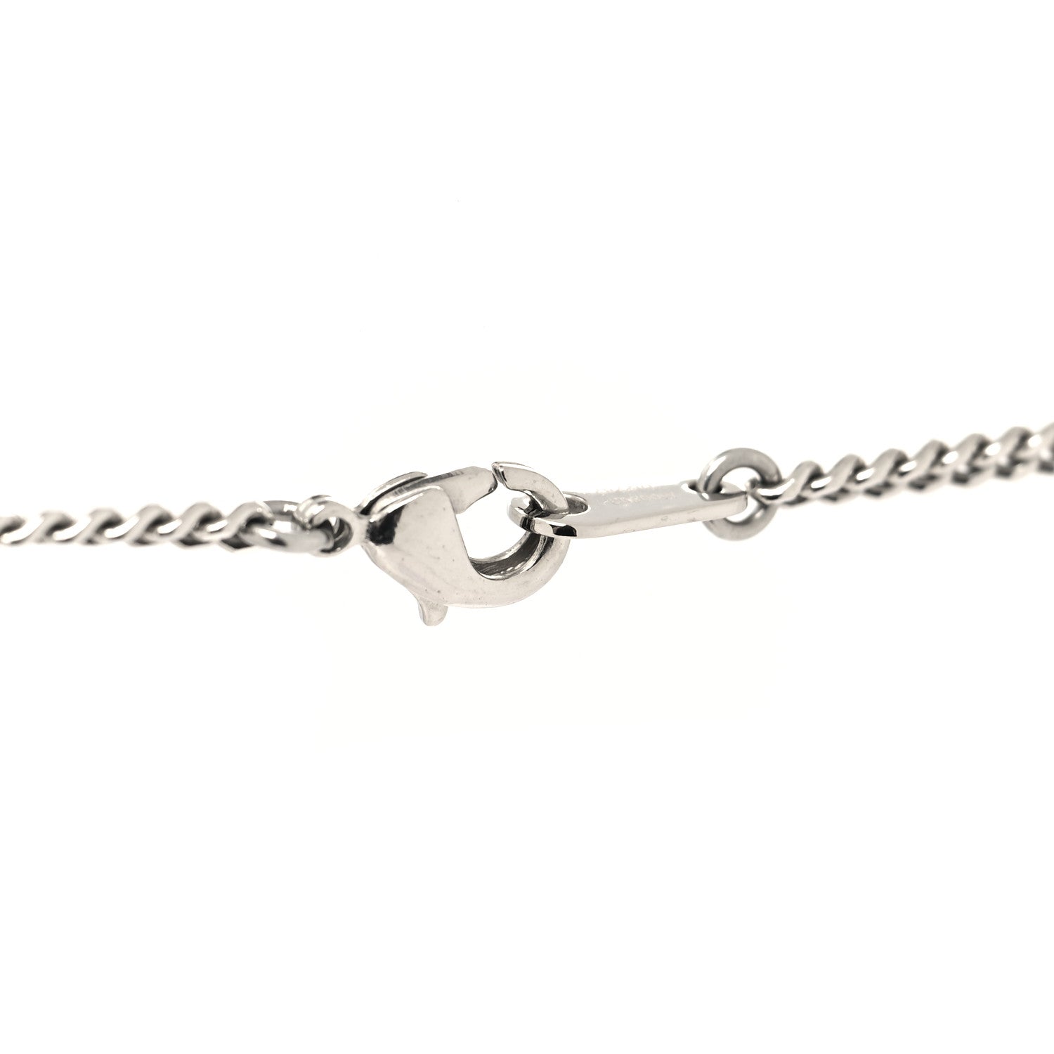 Louis Vuitton Monogram Chain Shades Locket Pendant Necklace Silver 5 of 8