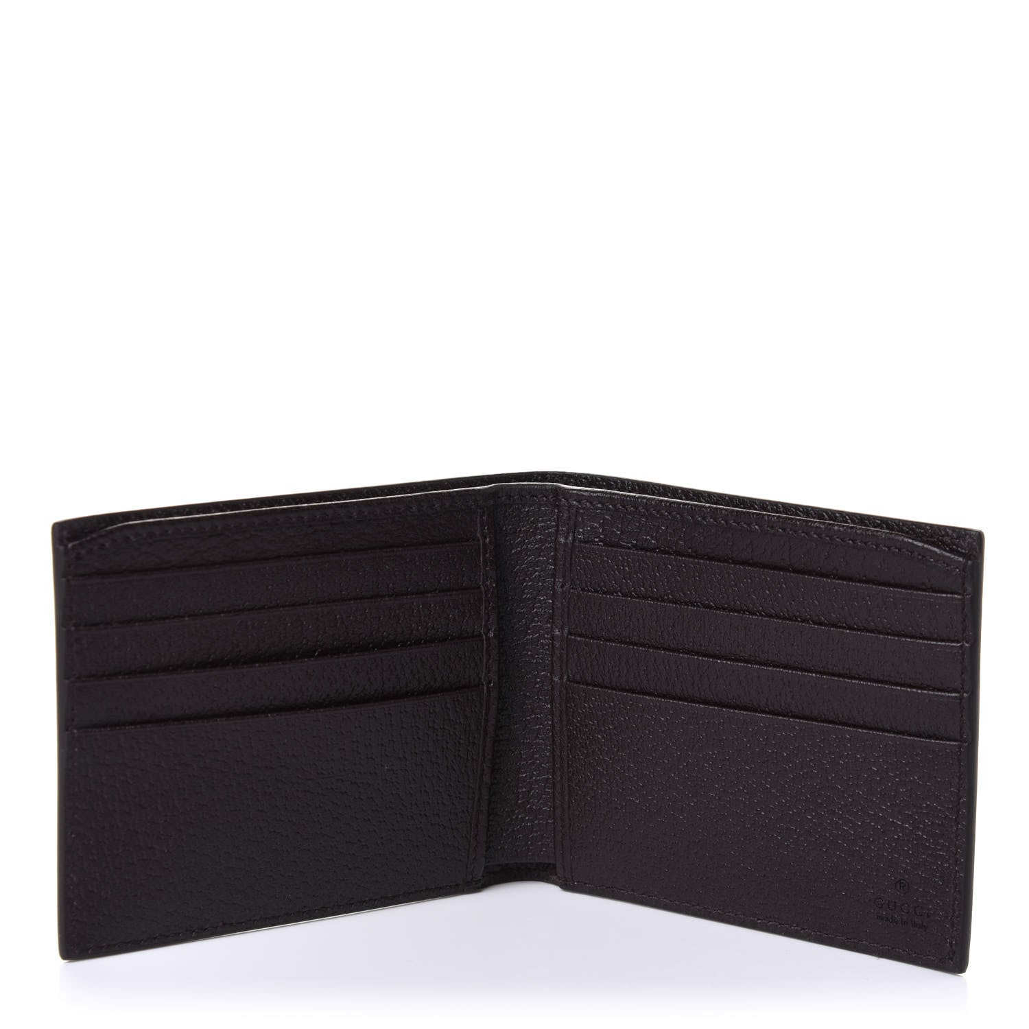 Gucci Calfskin Boar Effect GG Marmont Bi-Fold Wallet Black 5 of 9