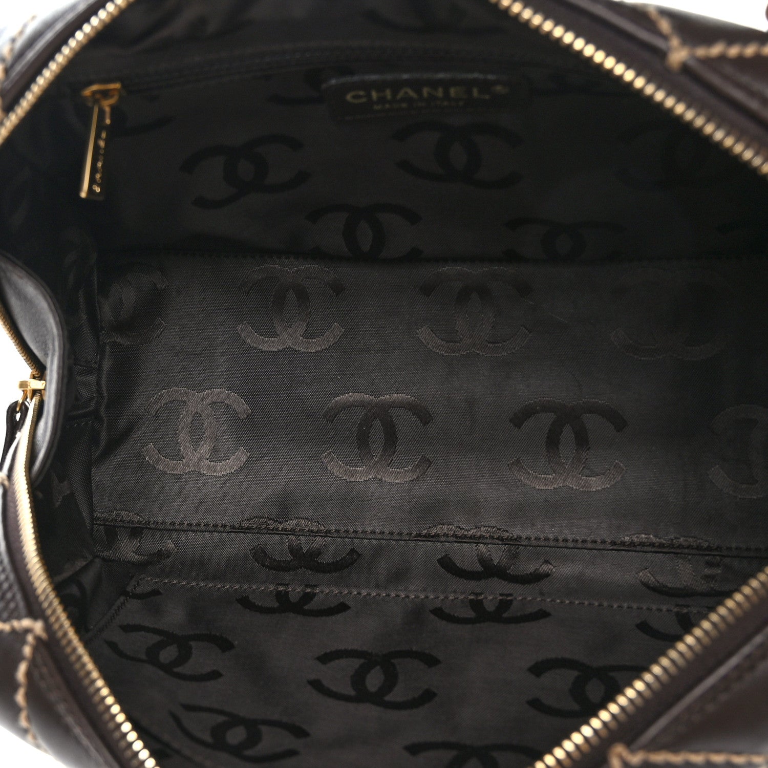 Chanel Calfskin Wild Stitch Chain Bag Brown 5 of 9