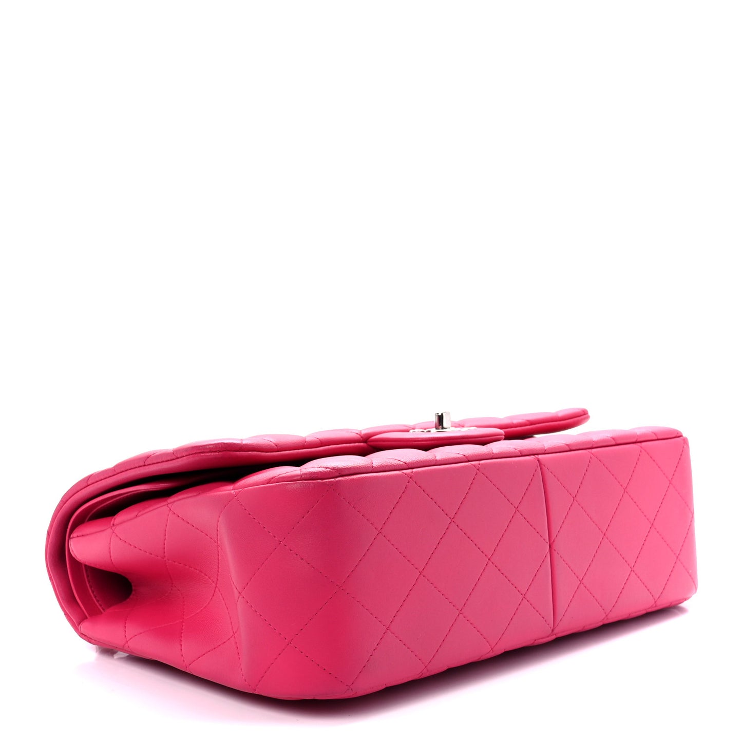 Lambskin Quilted Jumbo Double Flap Dark Pink