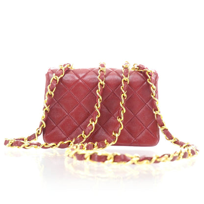 Chanel Lambskin Quilted Micro Mini Flap Red GHW 4 of 14