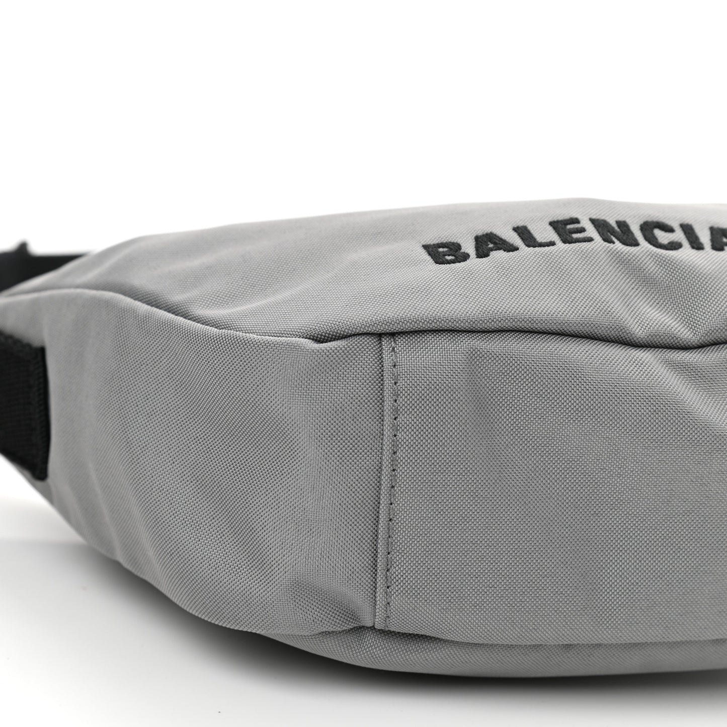 Recycled Sport Nylon Logo Embroidered Wheel Sling Bag Balenciaga Grey Black