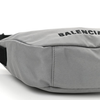 Balenciaga Recycled Sport Nylon Logo Embroidered Wheel Sling Bag Balenciaga Grey Black 7 of 8
