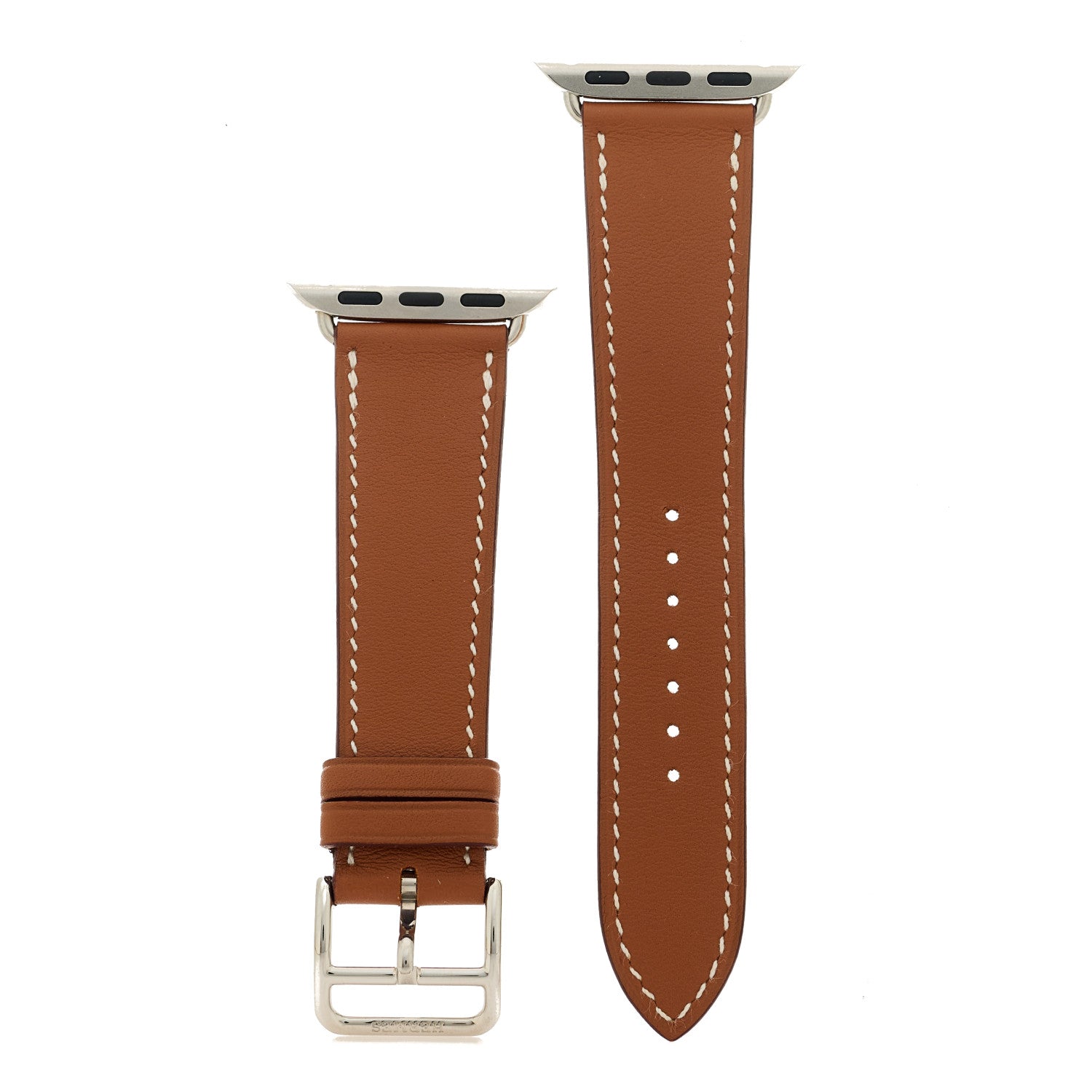 Hermes Barenia 42mm Apple Watch Single Tour Band Fauve 1 of 5
