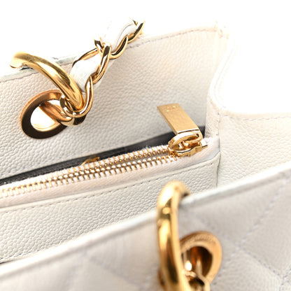 Chanel Caviar Quilted Grand Shopping Tote GST White 19 of 21