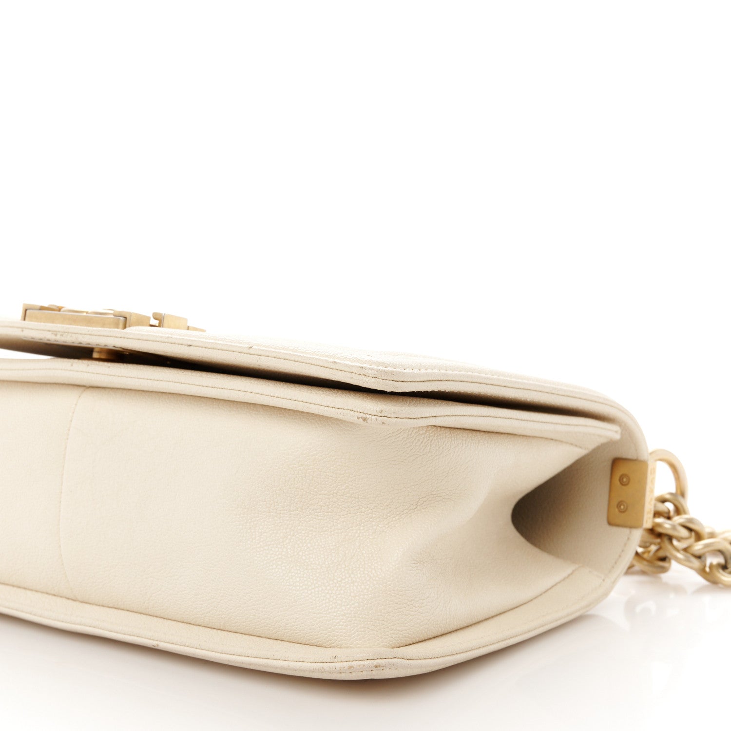Chanel Caviar Quilted Medium Boy Flap White 10 of 11