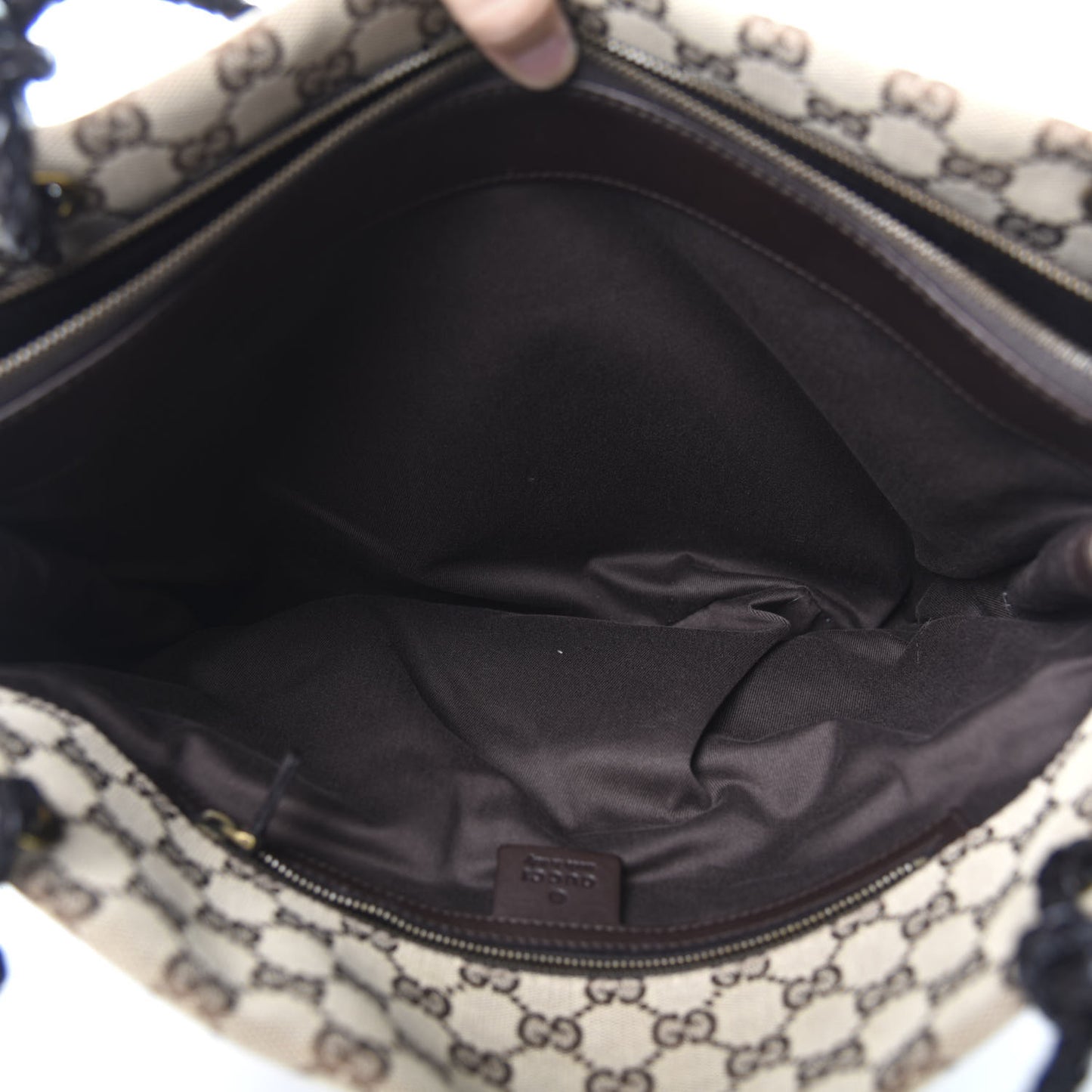 Monogram Woven Shoulder Bag Brown