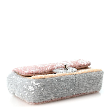 Chanel Sequin Mini Waterfall Flap Pink Blue Yellow 4 of 10