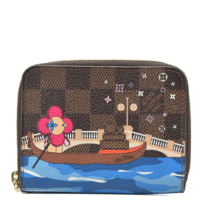 Louis Vuitton Damier Ebene 2019 Christmas Animation Zippy Coin Purse Blue 1 of 7