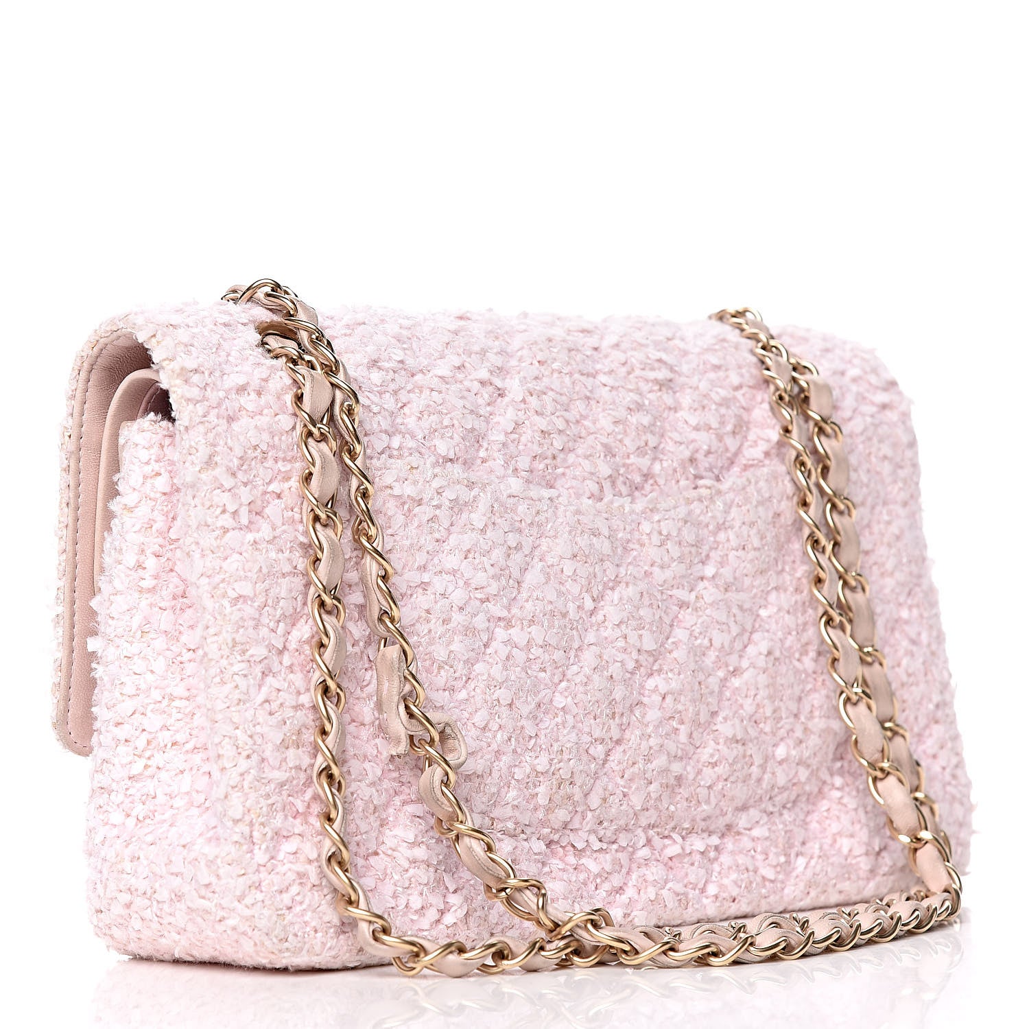 Chanel Tweed Medium Double Flap Pink 3 of 20