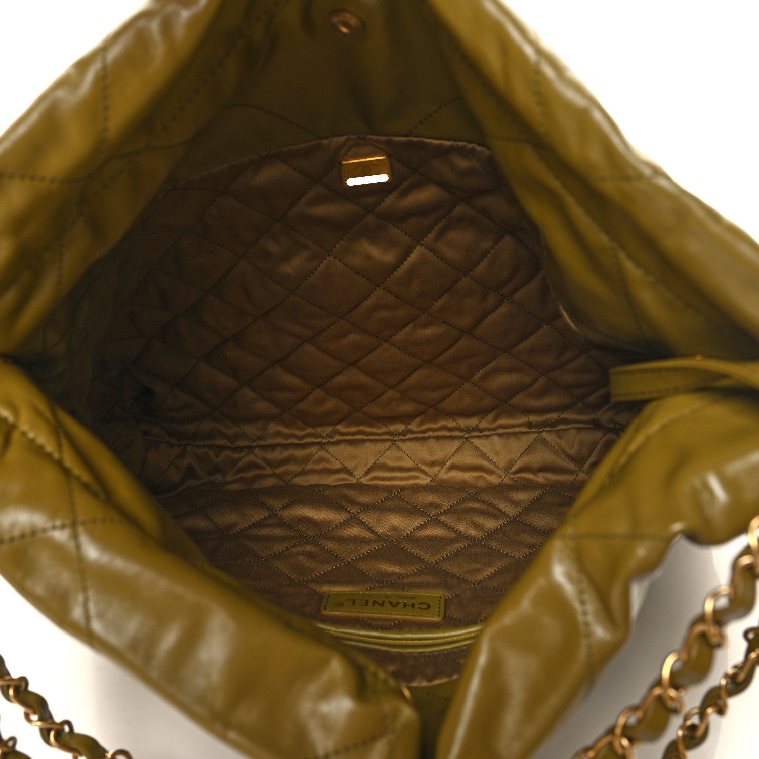 Chanel Shiny Calfskin Quilted Chanel 22 Green 6 of 12