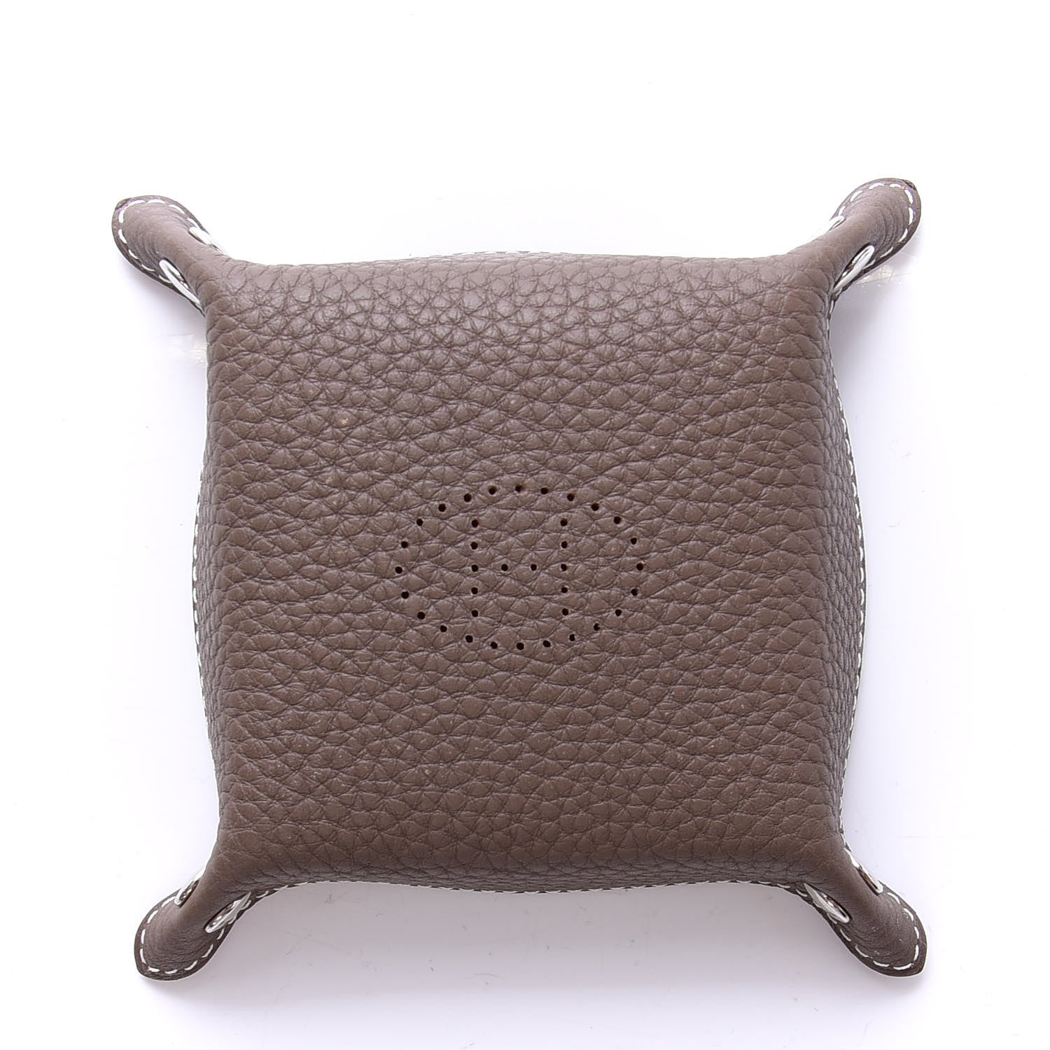 Hermes Taurillon Clemence Mises et Relances Change Tray Orange Etoupe 3 of 8