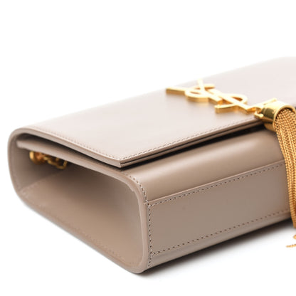 Saint Laurent Smooth Calfskin Small Classic Monogram Kate Tassel Satchel Dark Beige 6 of 12