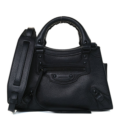 Balenciaga Grained Calfskin Neo Classic Black Hardware Mini City Black 1 of 10