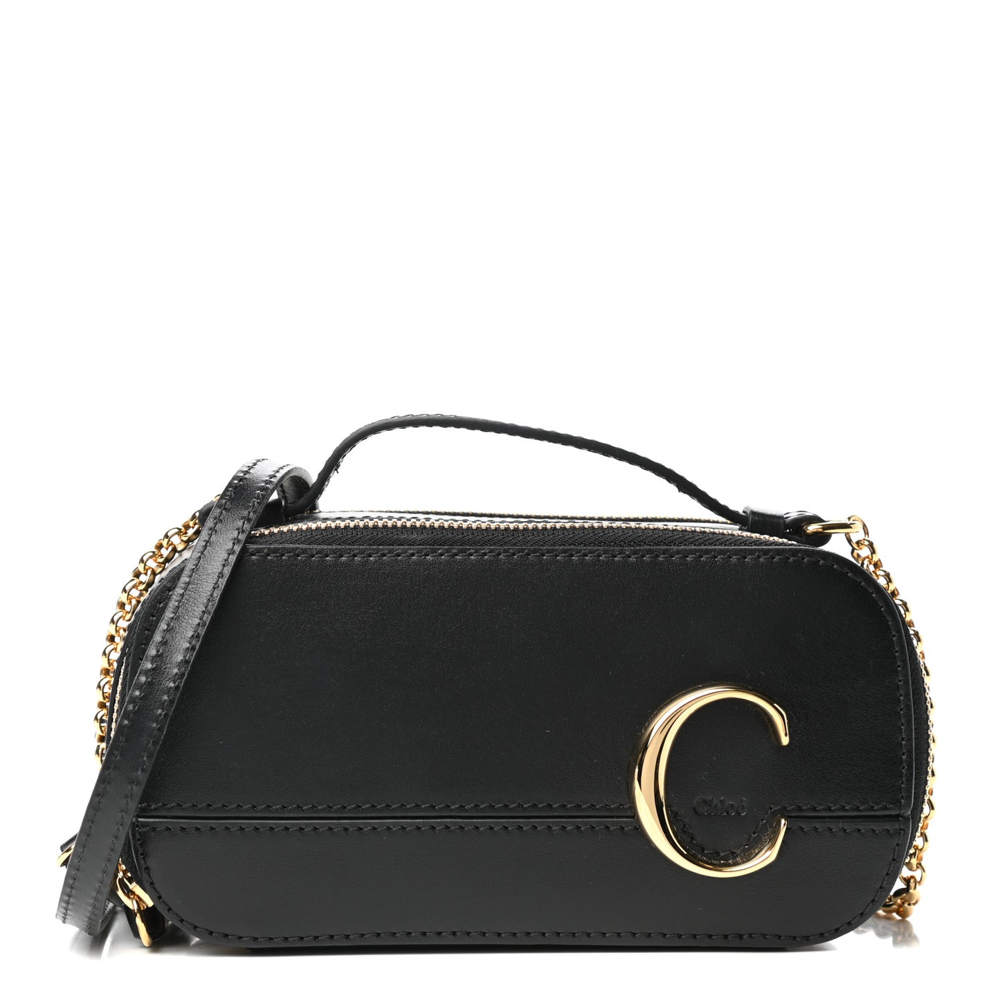 Calfskin Mini C Vanity Bag Black