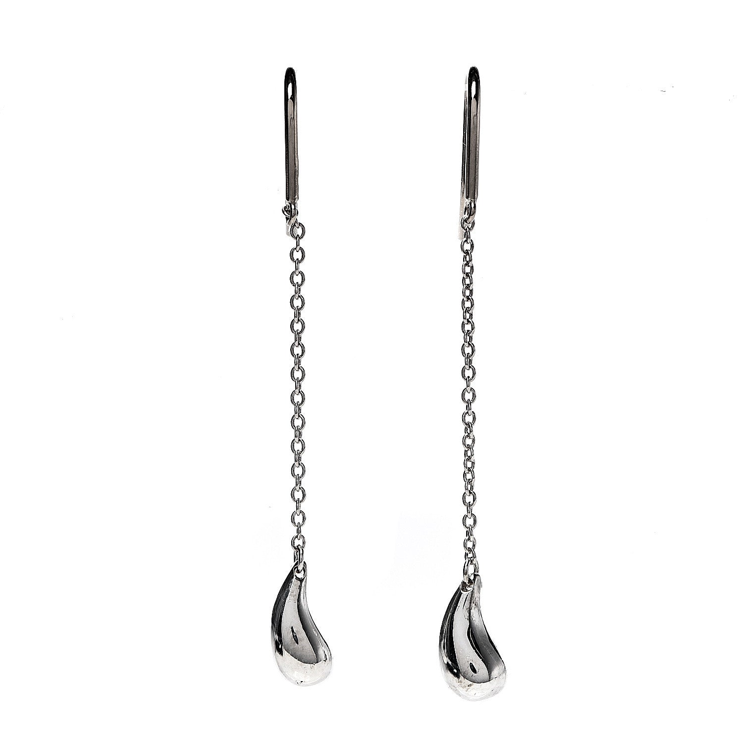 Tiffany Sterling Silver Elsa Peretti Teardrop Hook Earrings 1 of 4