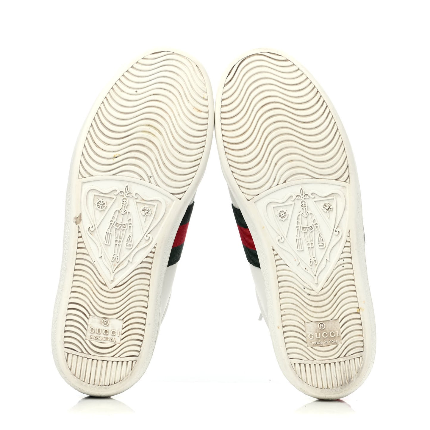 Calfskin Ayers Bee Embroidered Womens Ace Sneakers 35 White Green