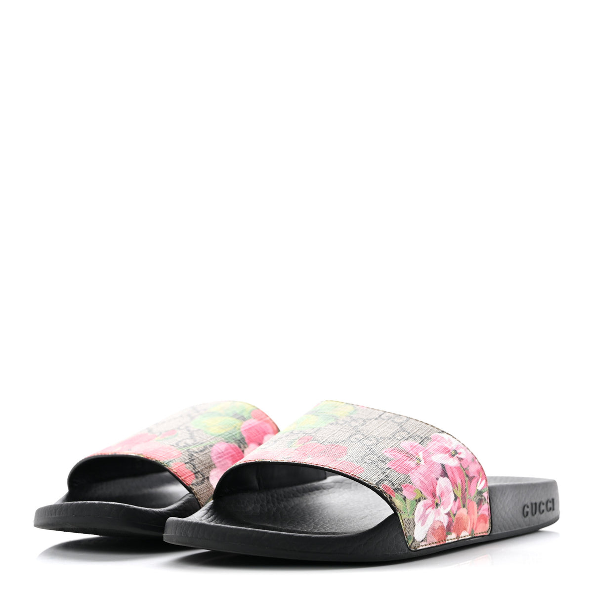 Gucci GG Supreme Monogram Blooms Slide Sandals 37 Beige Multicolor 4 of 9