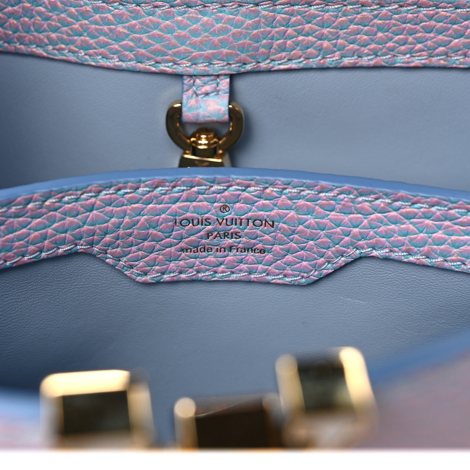 Louis Vuitton Taurillon Summer Stardust Capucines BB Lilas Purple 6 of 7