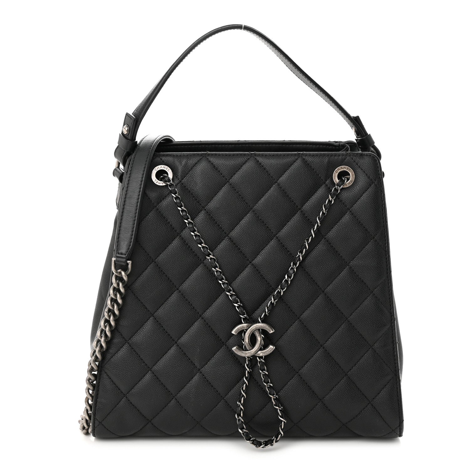Chanel Caviar Quilted Medium CC Bucket Bag Black 1 of 11
