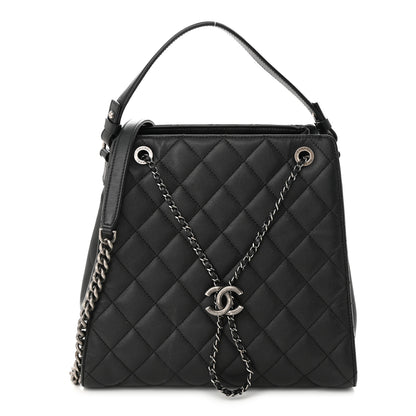 Chanel Caviar Quilted Medium CC Bucket Bag Black 1 of 11