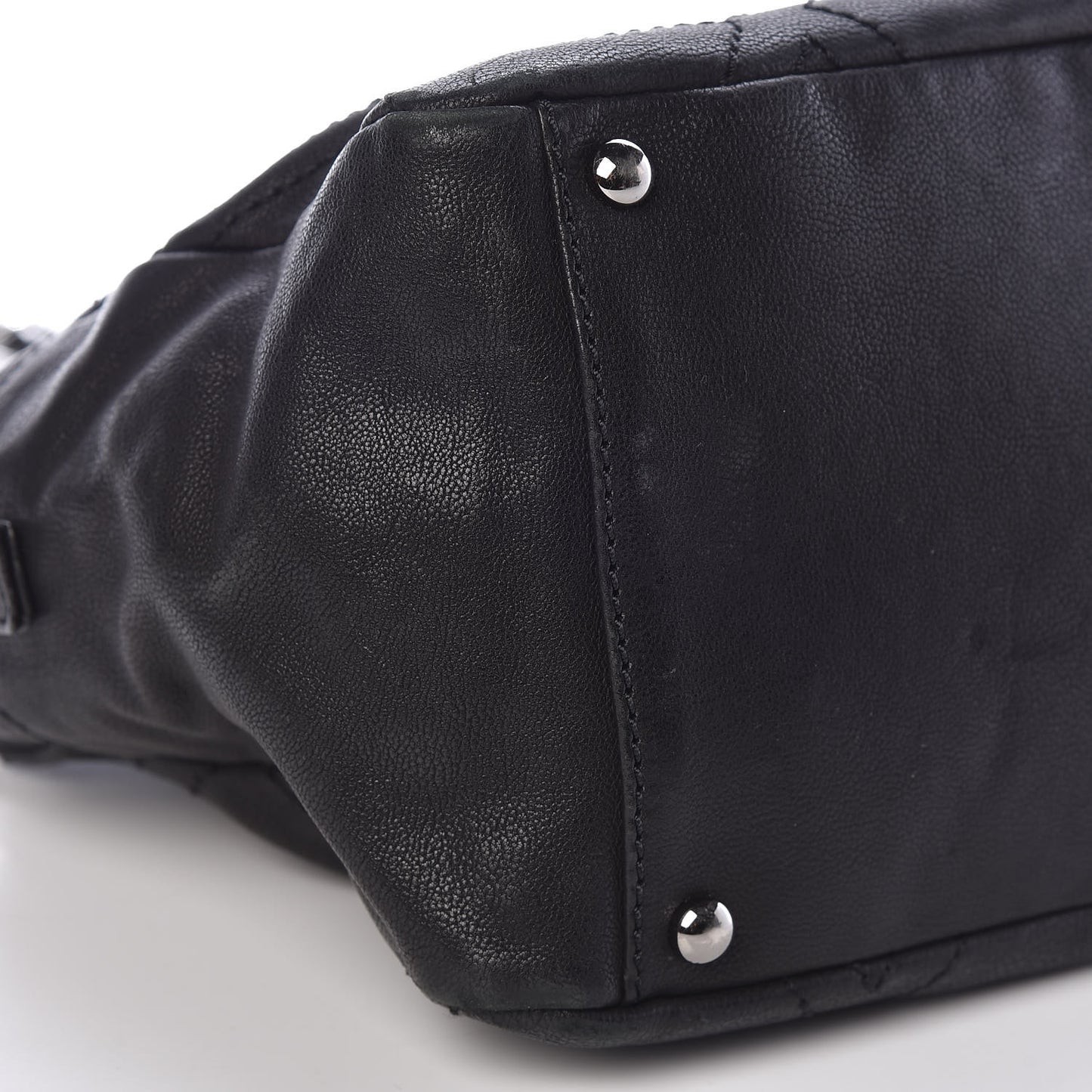 Calfskin Diamond Stitch Tote Black