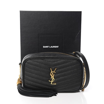 Saint Laurent Grain De Poudre Matelasse Monogram Mini Lou Camera Bag Black 9 of 9