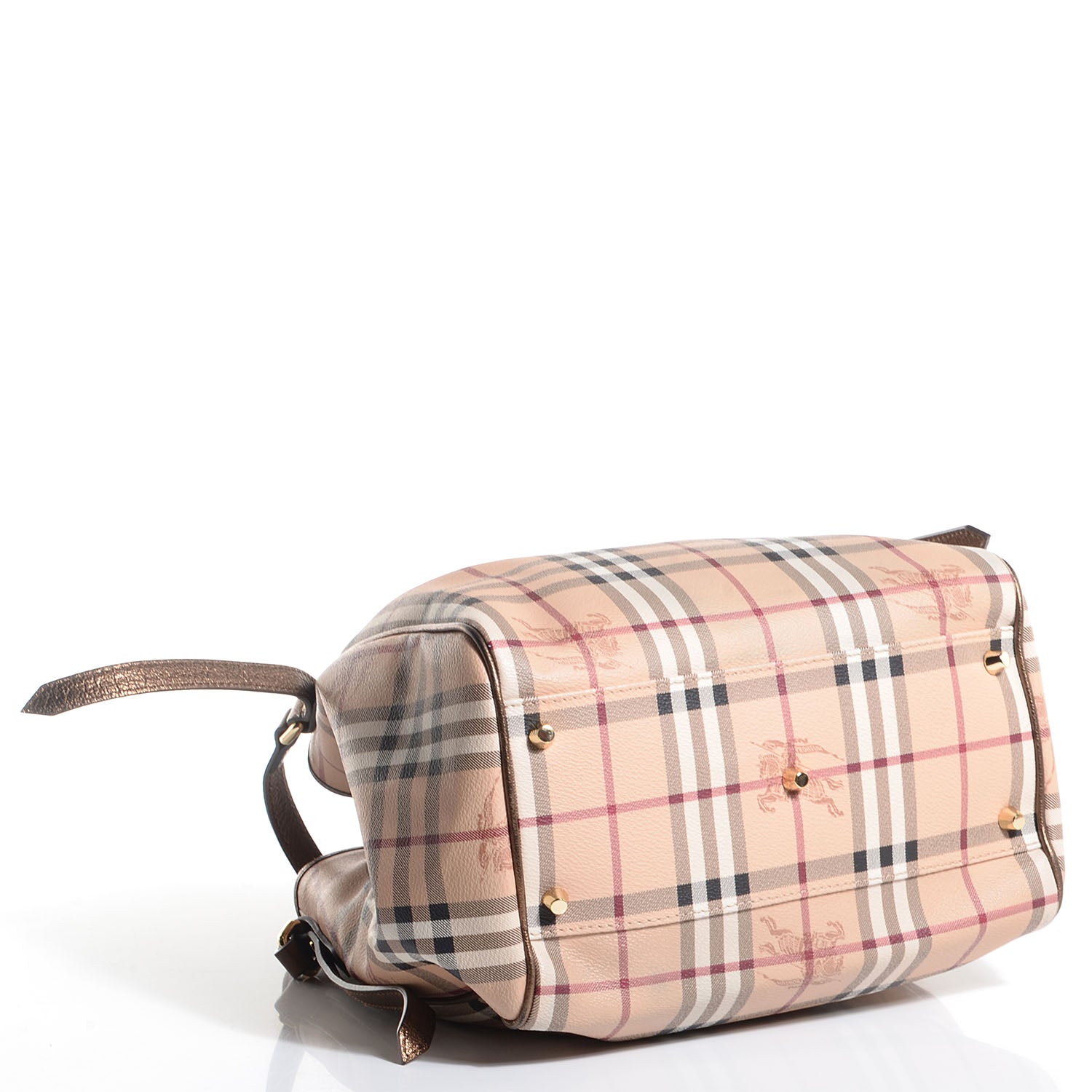 Burberry Haymarket Check Small Canterbury Tote Antique Gold 4 of 7