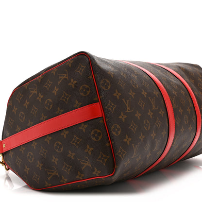Louis Vuitton Calfskin Monogram Keepall Bandouliere 50 Coquelicot 8 of 9