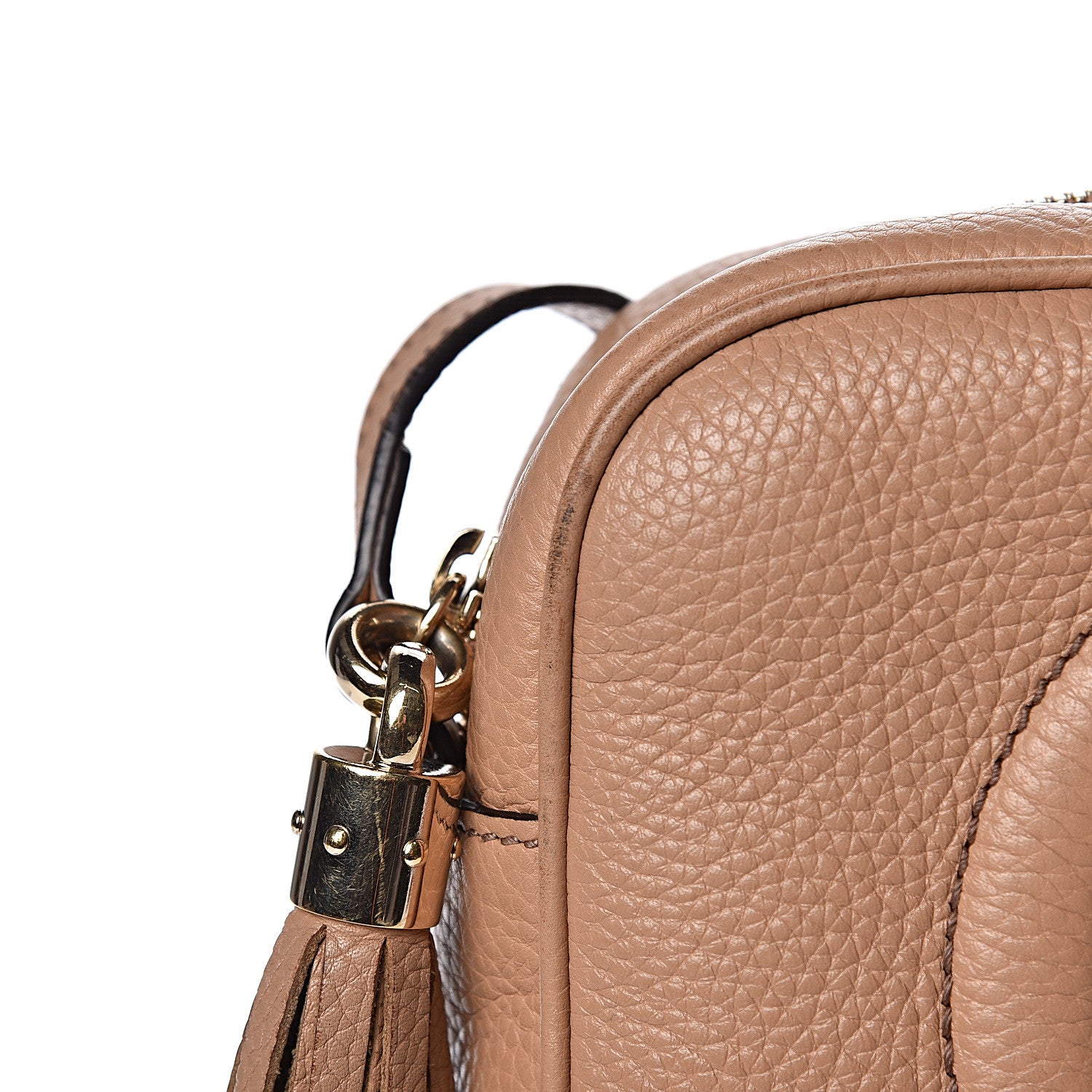 Gucci Pebbled Calfskin Small Soho Disco Bag Camelia 10 of 17