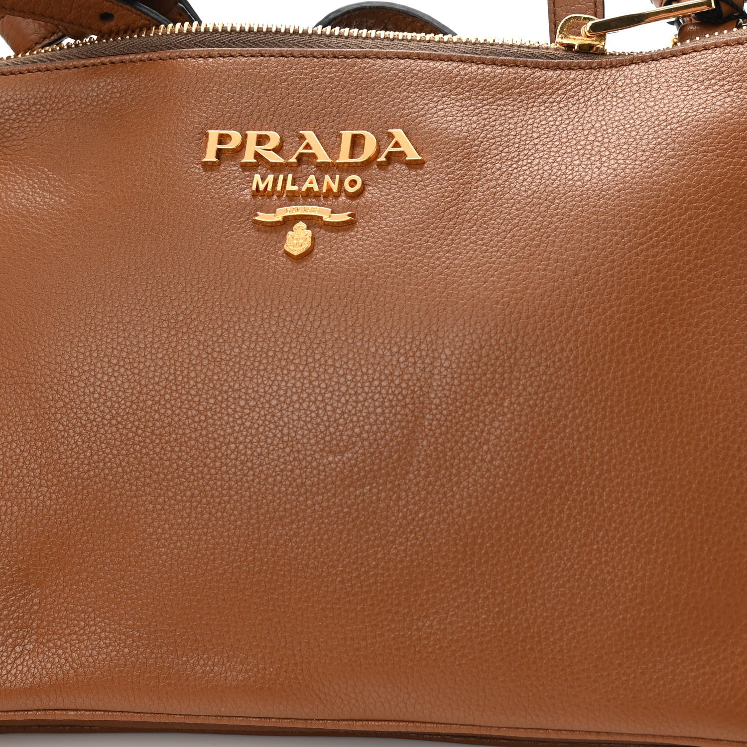 Prada Vitello Phenix Double Zip Crossbody Bag Cannella 11 of 11